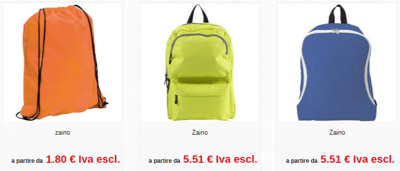 zaino personalizzato